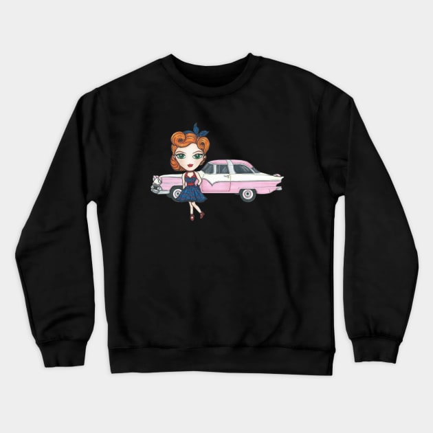 Rockabilly Girl Crewneck Sweatshirt by LivStark